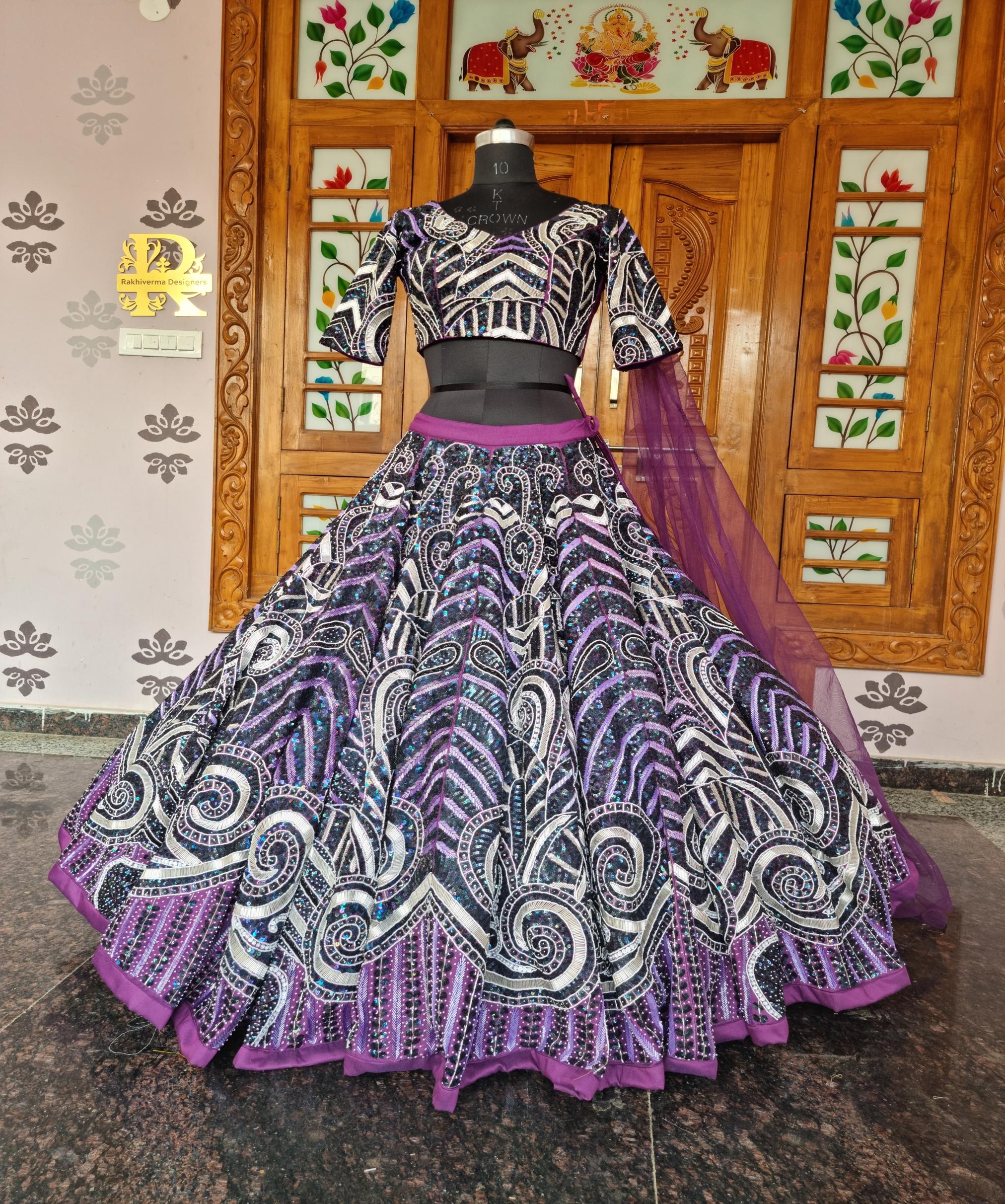 purple lehenga