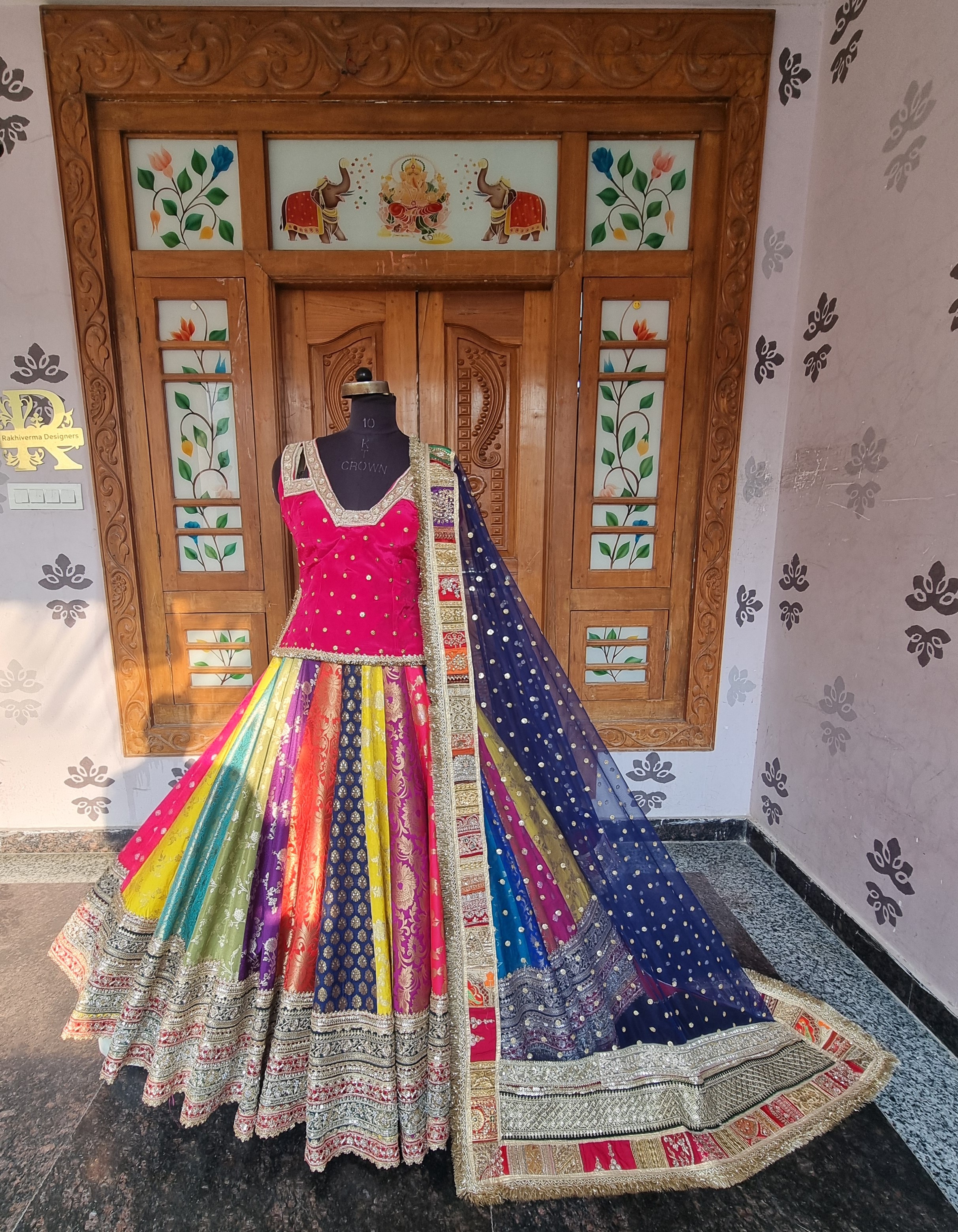Multi collour Banarasi Lehenga