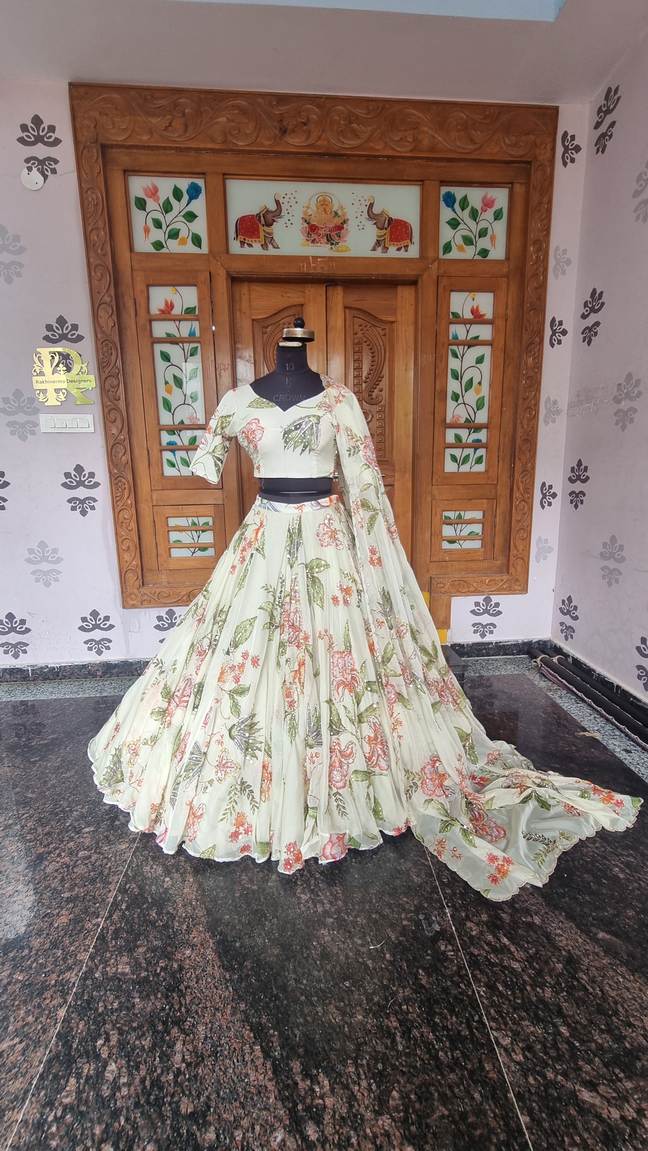 The Ivory Flora Organza Lehenga