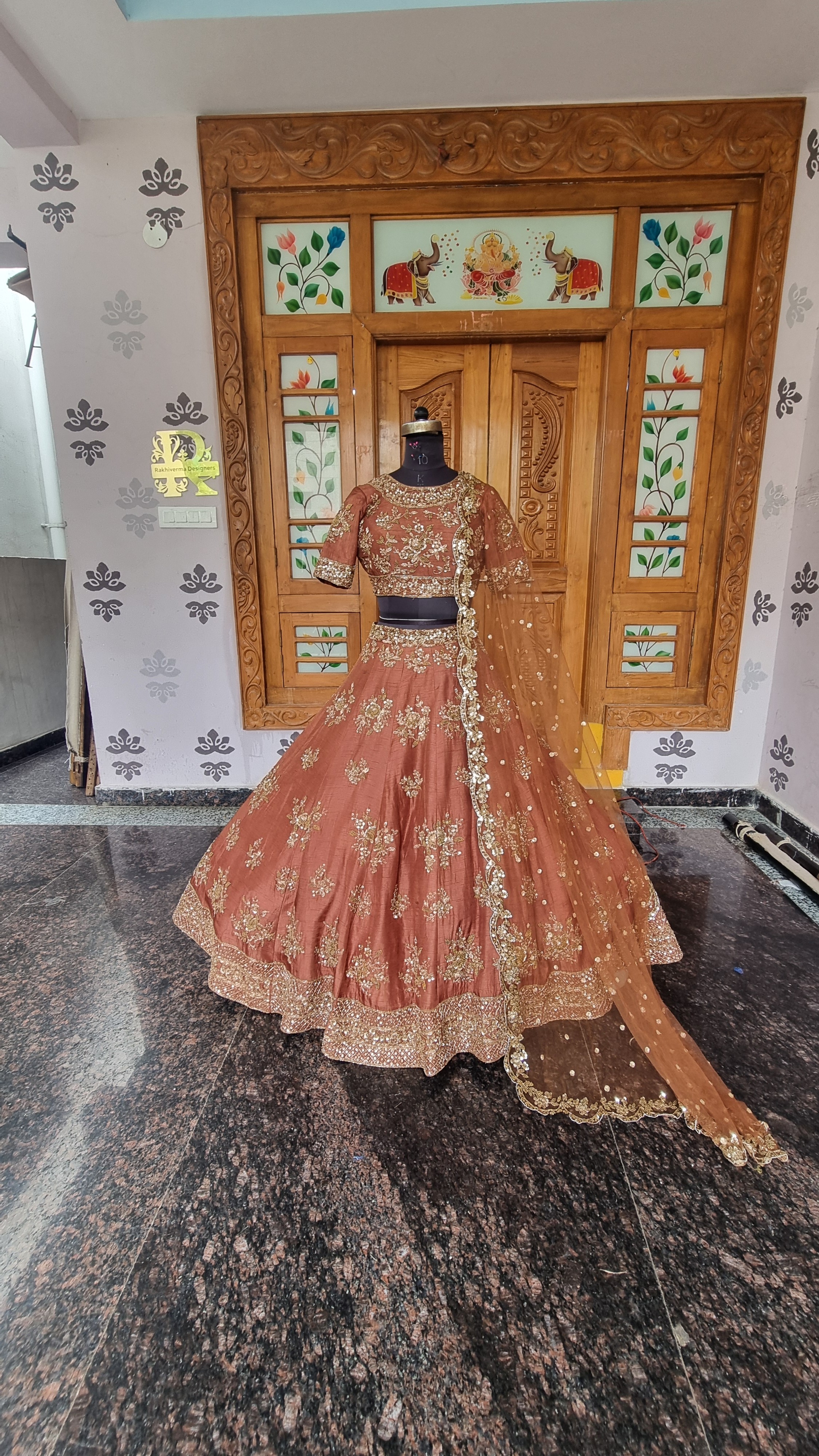 The Roasted Espresso Zardosi Lehenga
