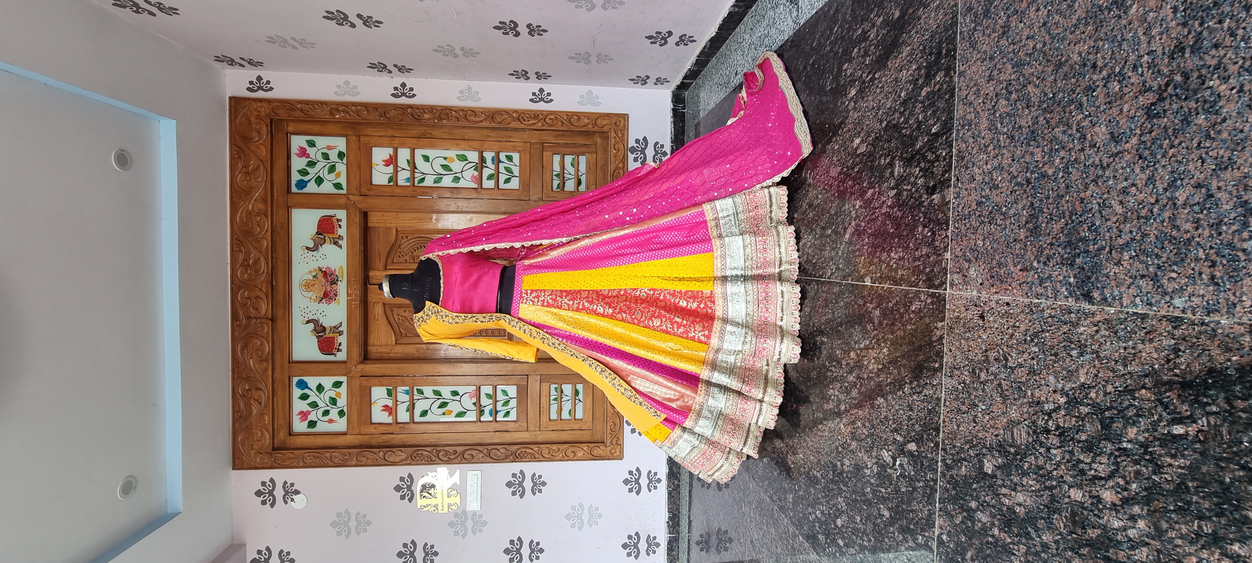 The Avadh Guldasta: Multi-Color Banarasi Lehenga with Floor-Length Jacket